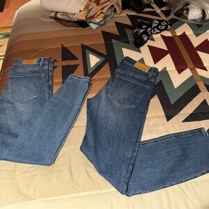 stradivarius Women's Skinny Jeans in Mid Blue Denim 2 pack